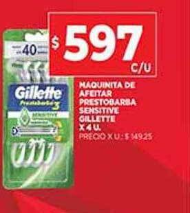 Supermercados DIA Maquinita De Afeitar Prestobarba Sensitive Gillette oferta