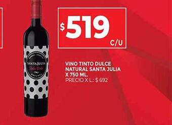 Supermercados DIA Vino Tinto Dulce Natural Santa Julia oferta