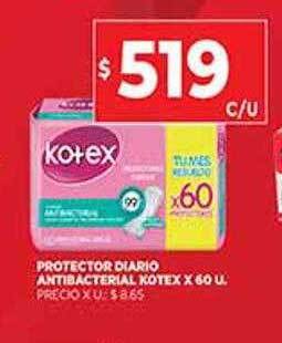 Supermercados DIA Protector Diario Antibacterial Kotex oferta