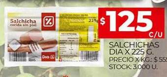 Supermercados DIA Salchichas Dia oferta