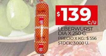 Supermercados DIA Leberwurst Dia oferta