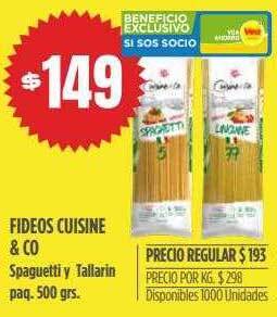 Supermercados Vea Fideos Cuisine & Co oferta