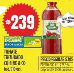 Supermercados Vea Tomate Triturado Cuisine&co oferta