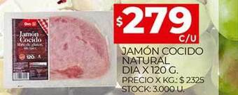 Supermercados DIA Jamón Cocido Natural Dia oferta