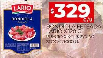 Supermercados DIA Bondiola Feteada Lario oferta