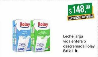 Supermercados Damesco Leche Larga Vida Entera O Descremada Ilolay oferta