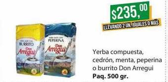Supermercados Damesco Yerba Compuesta Cedrón Menta Peperina O Burrito Don Arregui oferta