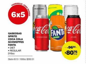 Atomo Conviene Gaseosas Sprite Coca Cola Schweppes Fanta oferta