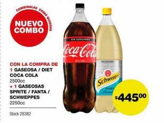 Atomo Conviene 1 Gaseosa Diet Coca Cola + 1 Gaseosas Sprite Fanta Schweppes oferta