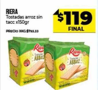 Supermayorista Vital Riera Tostadas Arroz Sin Tacc oferta