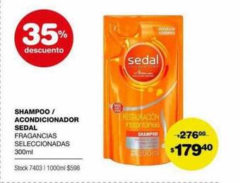 Atomo Conviene Shampoo Acondicionador Sedal 35% Descuento oferta