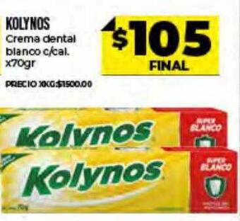 Supermayorista Vital Kolynos Crema Dental Blanco C Cal oferta