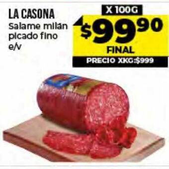 Supermayorista Vital La Casona Salame Milán Picado Fino oferta