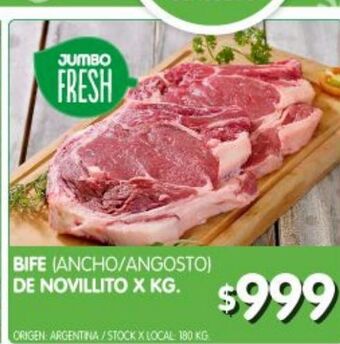 Jumbo Bife de novillito x kg oferta