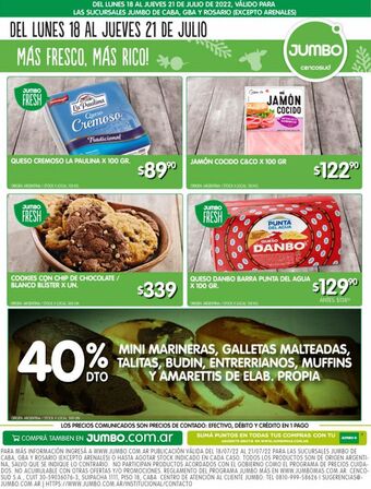 Jumbo Queso cremoso la paulina x 100g oferta
