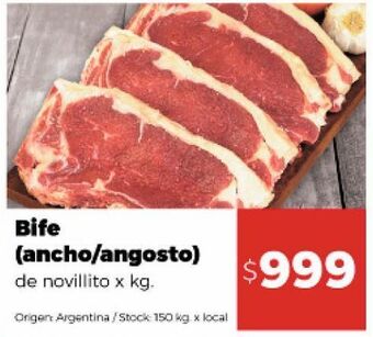 Disco Bife de novillito x kg oferta