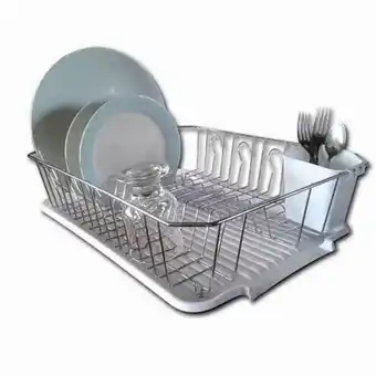 Easy Secaplatos cromado con bandeja y cubiertero azul oferta