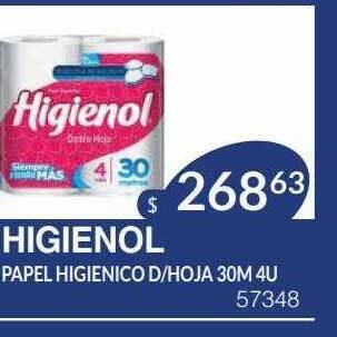 Masivos Higienol Papel Higienico D Hoja 30m 4u oferta