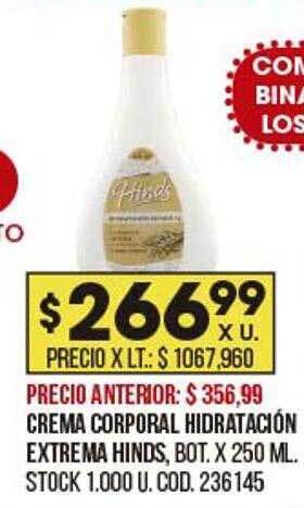 Coto Crema Corporal Hidratación Extrema Hinds oferta