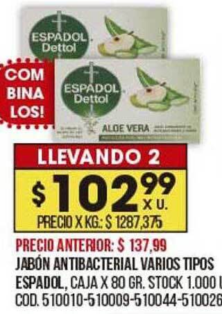 Coto Jabón Antibacterial Varios Tipos Espadol oferta
