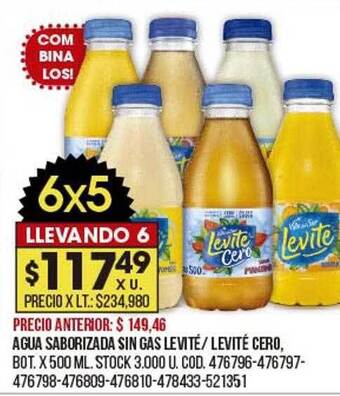 Coto Agua Saborizada Sin Gas Levité Levité Cero oferta