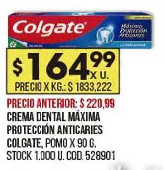 Coto Crema Dental Máxima Protección Anticaries Colgate oferta