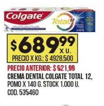 Coto Crema Dental Colgate Total 12 Pomo oferta