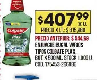 Coto Enjuague Bucal Varios Tipos Colgate Plax oferta