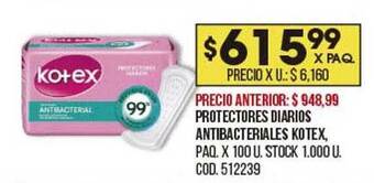 Coto Protectores Diarios Antibacteriales Kotex oferta