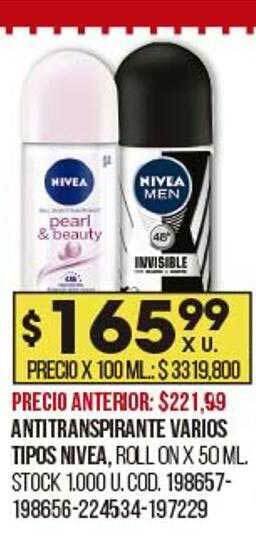 Coto Antitranspirante Varios Tipos Nivea oferta