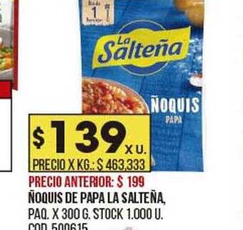 Coto ñoquis De Papa La Salteña oferta
