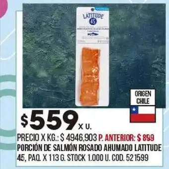 Coto Porción De Salmón Rosado Ahumado Latitude oferta