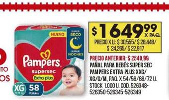 Coto Pañal Para Bebés Super Sec Pampers Extra Plus oferta