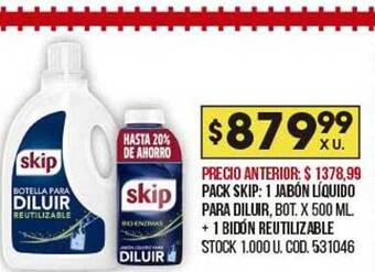 Coto Pack Skip: 1 Jabón Líquido Para Diluir + 1 Bidón Reutilizable oferta