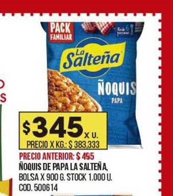 Coto ñoquis De Papa La Salteña oferta
