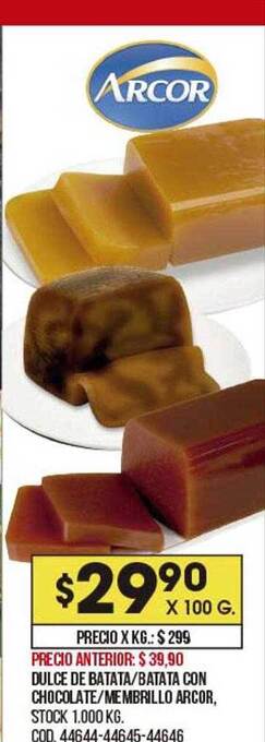 Coto Dulce De Batata Batata Con Chocolate Membrillo Arcor oferta