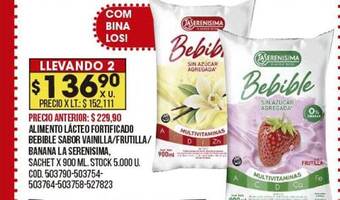 Coto Alimento Lácteo Fortificado Bebible Sabor Vainilla Frutilla Banana La Serenisima oferta