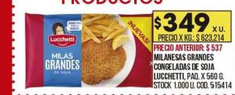 Coto Milanesas Grandes Congeladas De Soja Lucchetti oferta