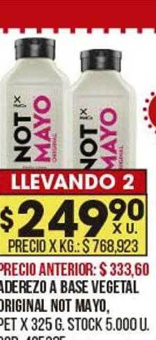 Coto Aderezo A Base Vegetal Original Not Mayo oferta
