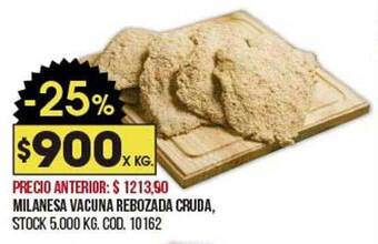 Coto Milanesa Vacuna Rebozada Cruda oferta