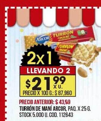 Coto Turrón De Maní Arcor oferta