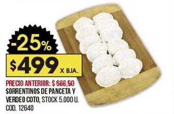 Coto Sorrentinos De Panceta Y Verdeo Coto oferta