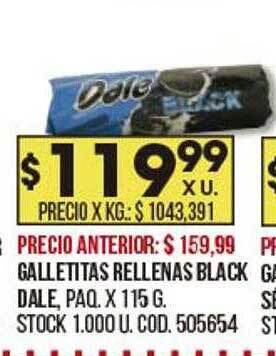Coto Galletitas Rellenas Black Dale oferta