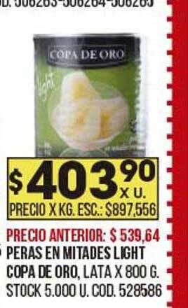 Coto Peras En Mitades Light Copa De Oro oferta
