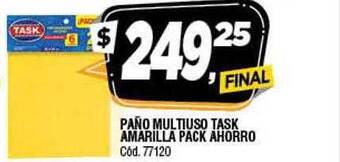 Supermercados Yaguar Paño Multiuso Task Amarilla Pack Ahorro oferta