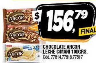 Supermercados Yaguar Chocolate Arcor Leche C Mani oferta