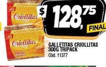 Supermercados Yaguar Galletitas Criollitas Tripack oferta