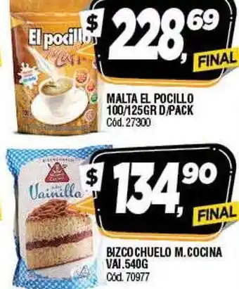 Supermercados Yaguar Malta El Pocillo 100 125 Gr D Pack Bizcochuelo M Cocina Vai oferta