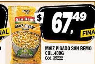 Supermercados Yaguar Maiz Pisado San Remo Col oferta