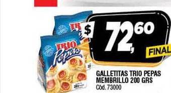Supermercados Yaguar Galletitas Trio Pepas Membrillo oferta